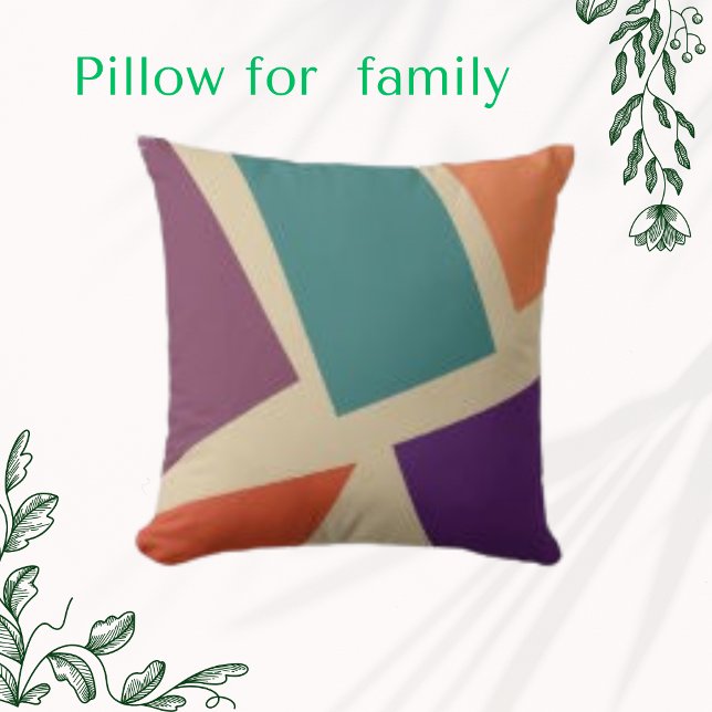 Modern Geometric Colourful Shapes Throw Pillow (Creator Uploaded)
