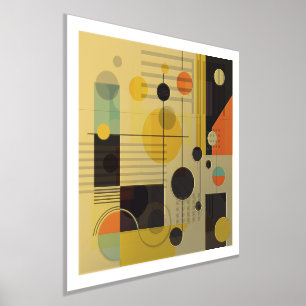 Modern geometric composition 4 foil prints