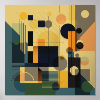 Modern geometric composition foil prints