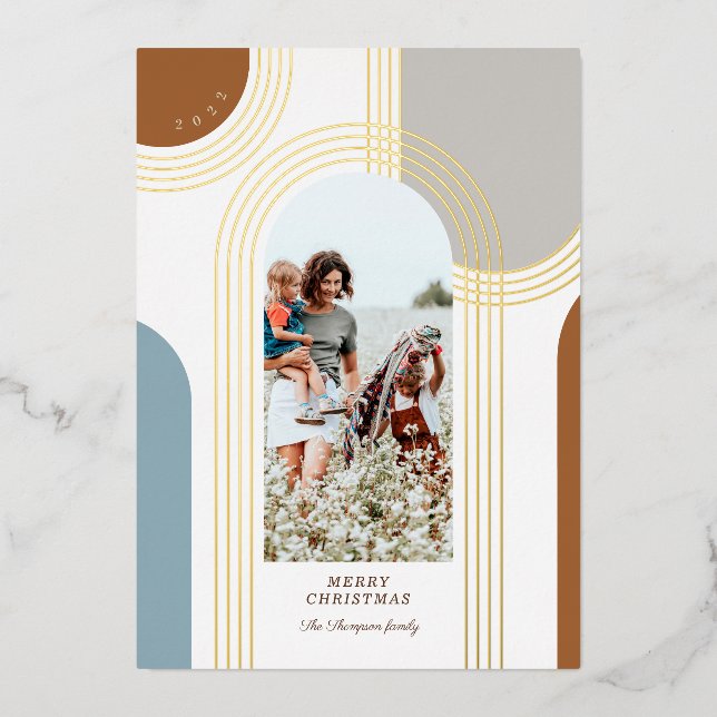 Modern Geometric Concentric Golden Arches 1 Photo (Front)