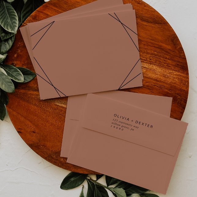 Modern Geometric | Copper Wedding Invitation Envelope (Creator Uploaded)