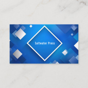 Modern Geometric Corporate Blue & Silver Business Card