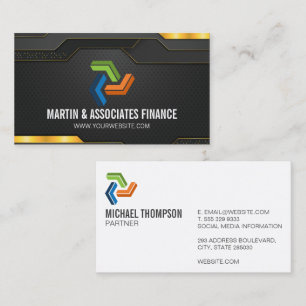 Modern Geometric Corporate Logo Finance Business Card
