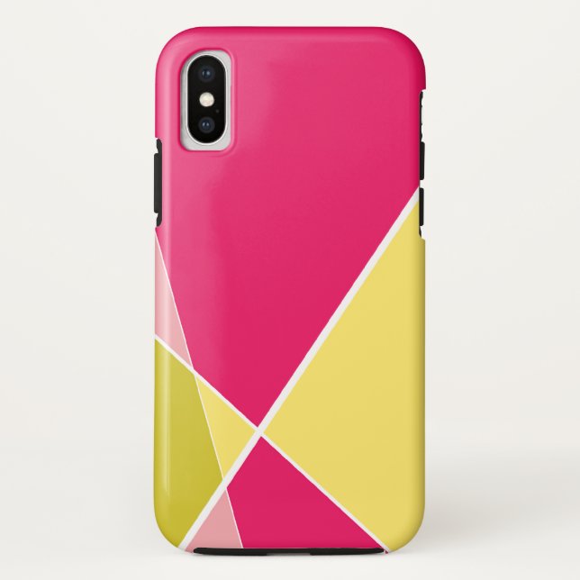Modern Geometric Criss Cross Lines Fuchsia Case (Back)