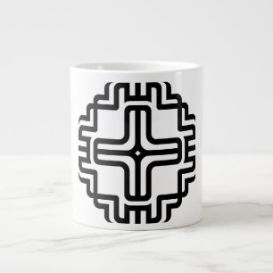 Modern Geometric Cross Line Art Large Coffee Mug