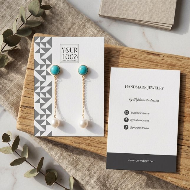 Modern Geometric Custom Logo Earring Display Card (Creator Uploaded)