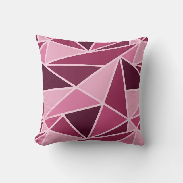 Modern Geometric Dark Pink, Light Pink Cushion (Front)