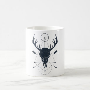 Modern Geometric Deer Skull Hunting Hunters Coffee Mug
