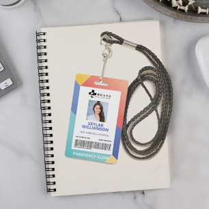 Modern Geometric Design Medical Photo ID & Logo ID Badge