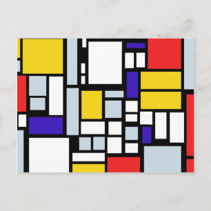 Modern Geometric Design, Primary Colours Postcard