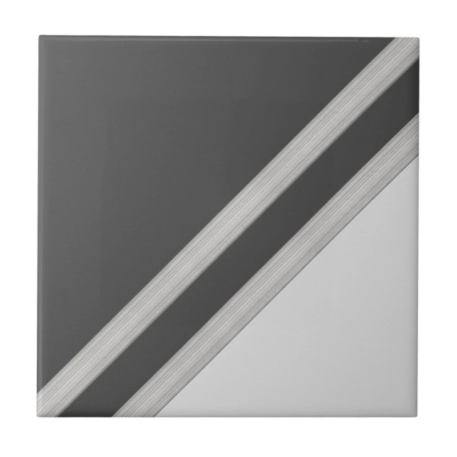 Modern Geometric Diagonal Anthracite Tile (Front)