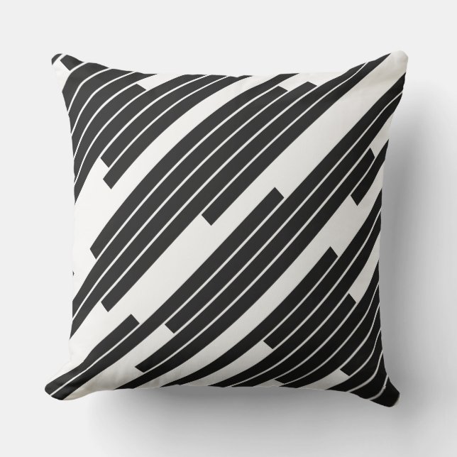 Modern Geometric Diagonal Lines Decor  Cushion (Front)