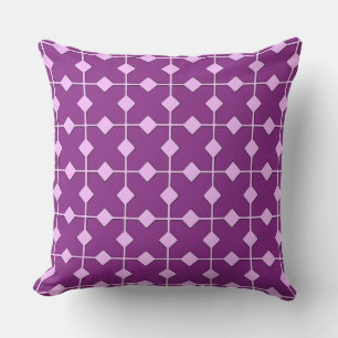 Modern Geometric, Diamonds - Amethyst purple Outdoor Cushion