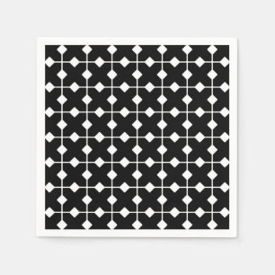 Modern Geometric, Diamonds - Black and White Napkin