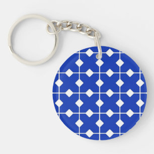 Modern Geometric, Diamonds - Cobalt blue Key Ring