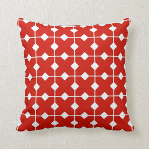 Modern Geometric, Diamonds - Dark red Cushion