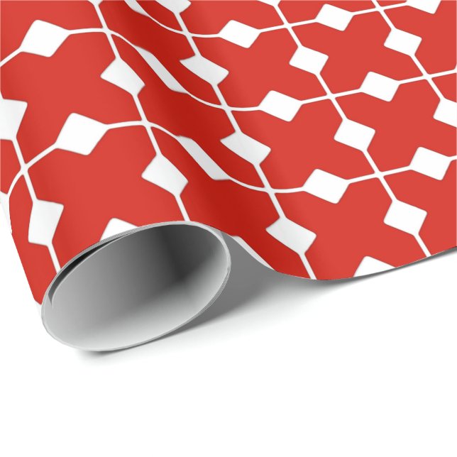 Modern Geometric, Diamonds - Dark red Wrapping Paper (Roll Corner)