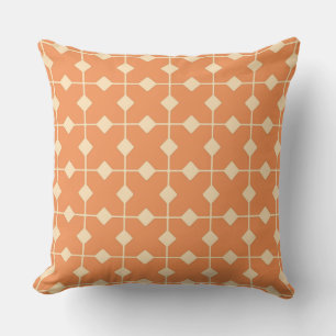 Modern Geometric, Diamonds - Mandarin orange Cushion