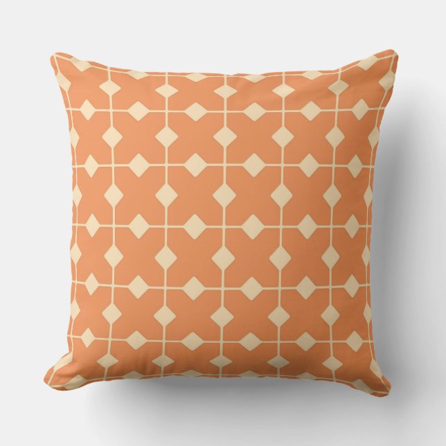 Modern Geometric, Diamonds - Mandarin orange Cushion (Front)