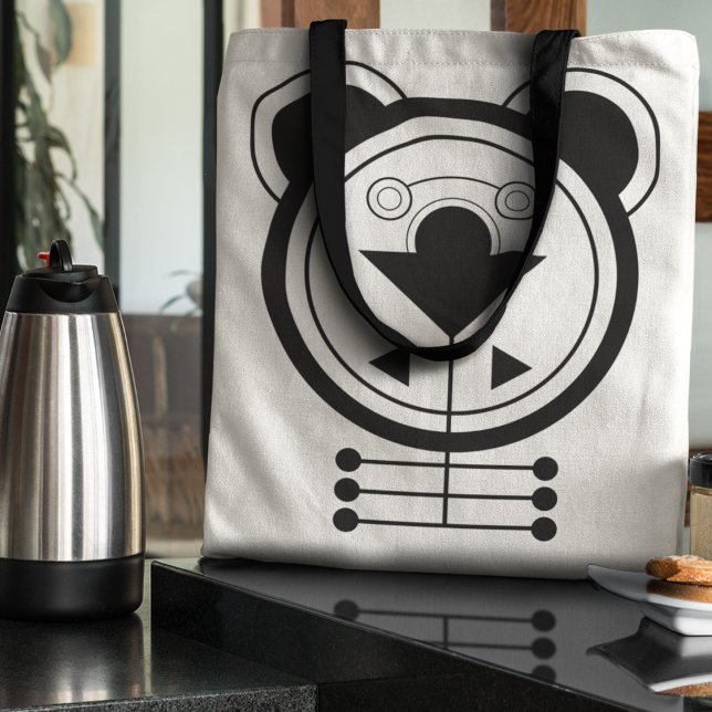 Modern Geometric Dragon Zodiac Tote Bag (Tote your essentials with the fierce energy of the Dragon.)