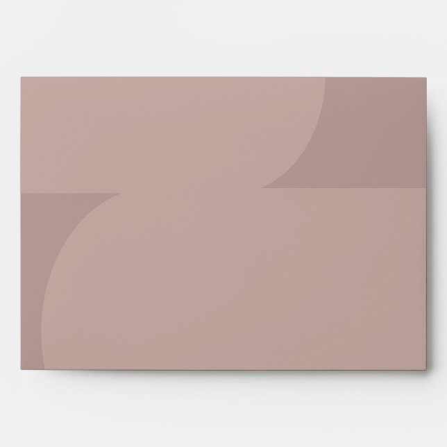 Modern Geometric Dusty Mauve Return Address Envelope (Front)