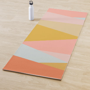 Modern Geometric Earth Tones Warm Muted Abstract Yoga Mat