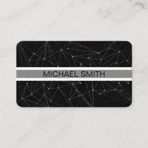 Modern Geometric Elegant Black Titanium Business Card
