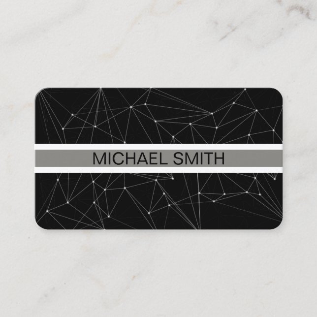 Modern Geometric Elegant Black Titanium Business Card (Front)