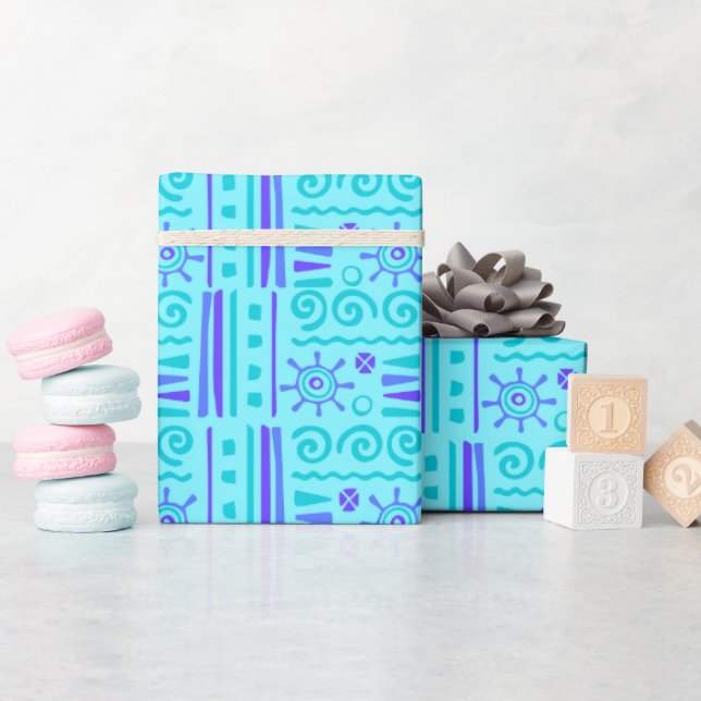 Modern Geometric Festive Whimsical Bachelor Party Wrapping Paper (Baby Shower)