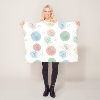 Modern Geometric Floral Pattern Throw Blanket