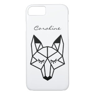 Modern Geometric Fox & Script Name Case-Mate iPhone Case