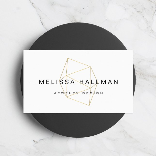 Modern Geometric Gemstone Business Card (Creator Uploaded)