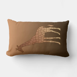 Modern Geometric Giraffe, Copper and Brown Lumbar Cushion