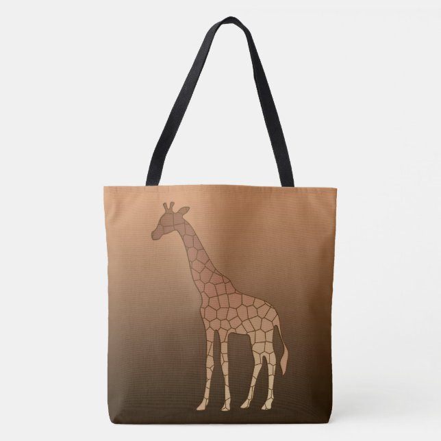 Modern Geometric Giraffe, Copper and Brown Tote Bag (Front)