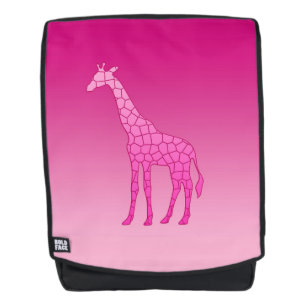 Modern Geometric Giraffe, Fuchsia and Light Pink Backpack