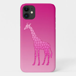 Modern Geometric Giraffe, Fuchsia and Light Pink Case-Mate iPhone Case