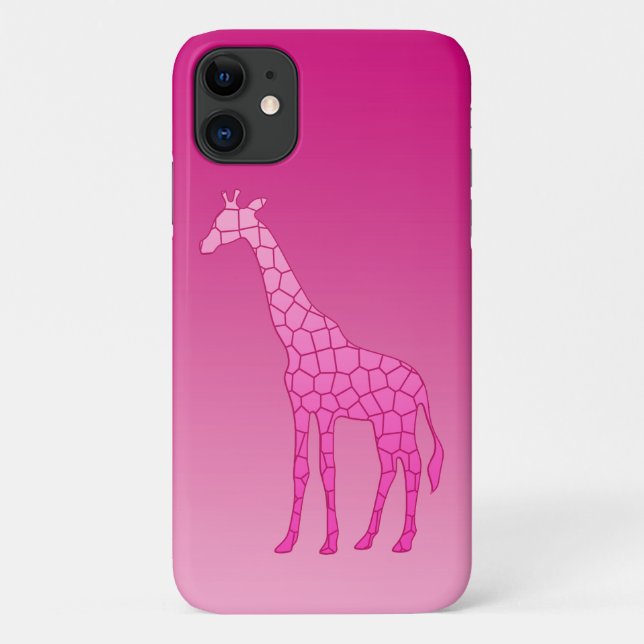 Modern Geometric Giraffe, Fuchsia and Light Pink Case-Mate iPhone Case (Back)