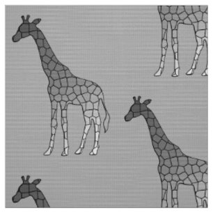 Modern Geometric Giraffe, Silver Grey / Grey Fabric