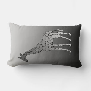 Modern Geometric Giraffe, Silver Grey / Grey Lumbar Cushion
