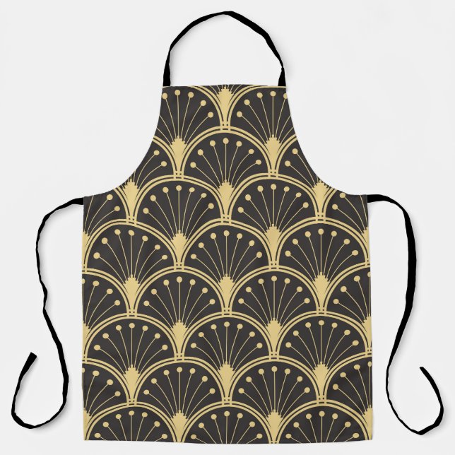 Modern Geometric Gold Lined Tiles Apron (Front)