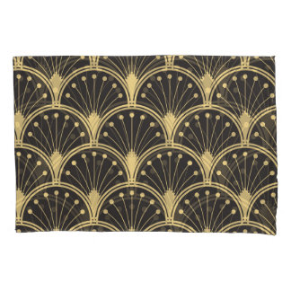 Modern Geometric Gold Lined Tiles Pillowcase
