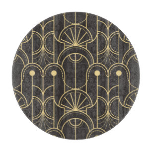 Modern Geometric: Gold Lines Vintage Cutting Board