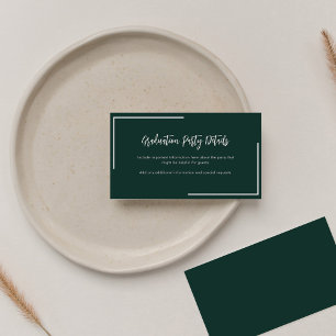Modern Geometric Graduation 2025 Party Green Enclosure Card