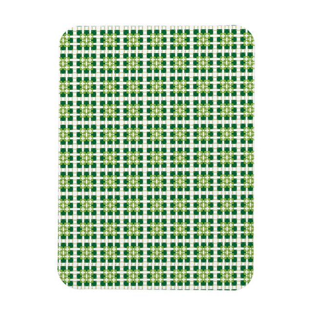 Modern geometric green Forest squares pattern Magnet (Vertical)