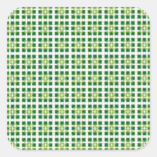 Modern geometric green Forest squares pattern Square Sticker