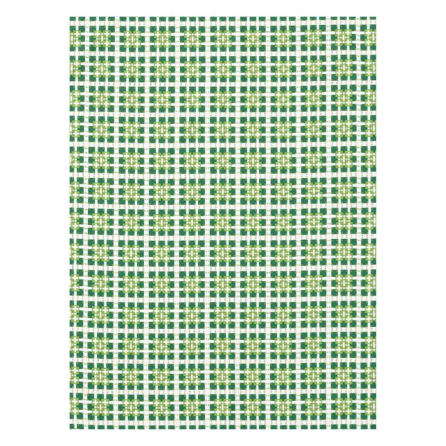 Modern geometric green Forest squares pattern Tablecloth (Front)