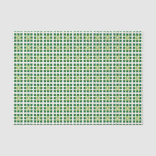Modern geometric green Forest squares pattern Tissue Paper