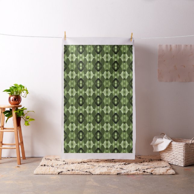 Modern geometric green pattern fabric (In Situ)
