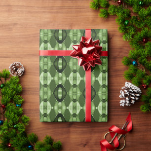 Modern geometric green pattern wrapping paper