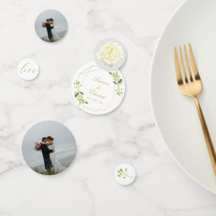 Modern Geometric Greenery Wedding Table Confetti